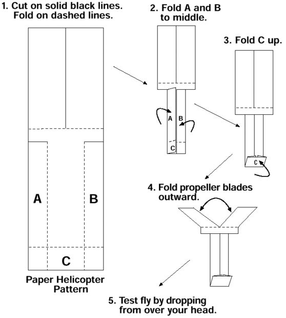 helicopter with paper instructions