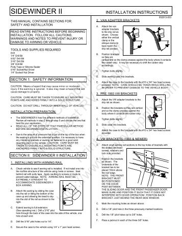 eclipse awning installation instructions