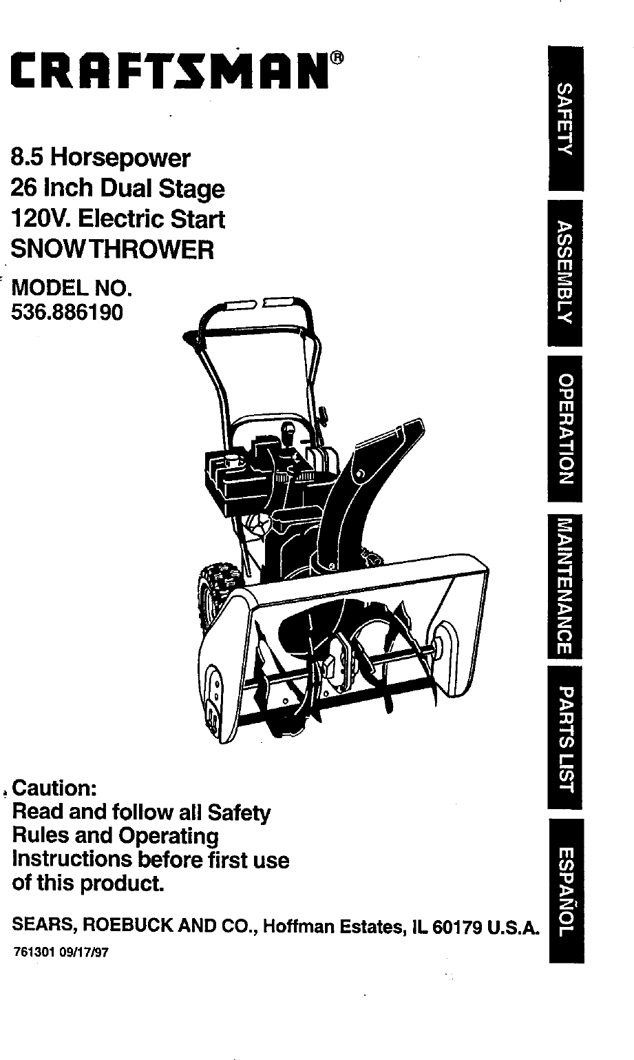 noma snowblower 24 electric start operating instructions