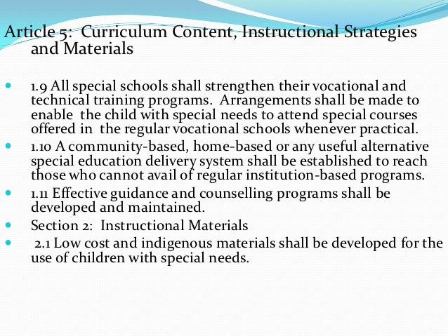special education curriculum and instruction in the philippines