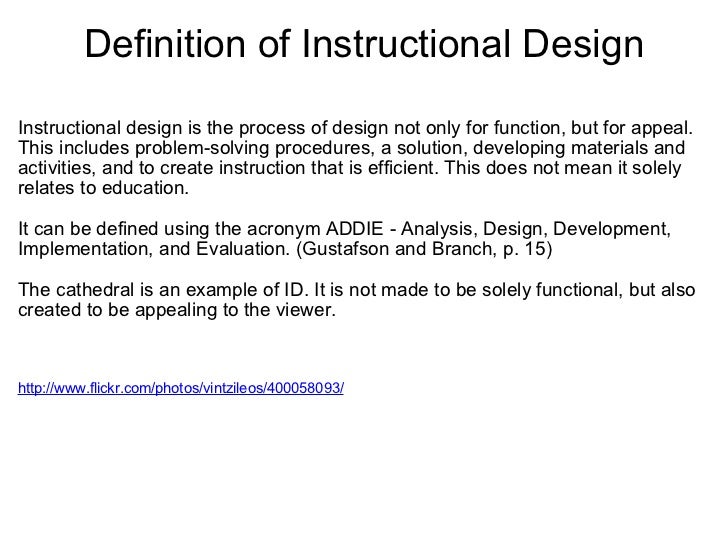 what is instructional design gustafson branch